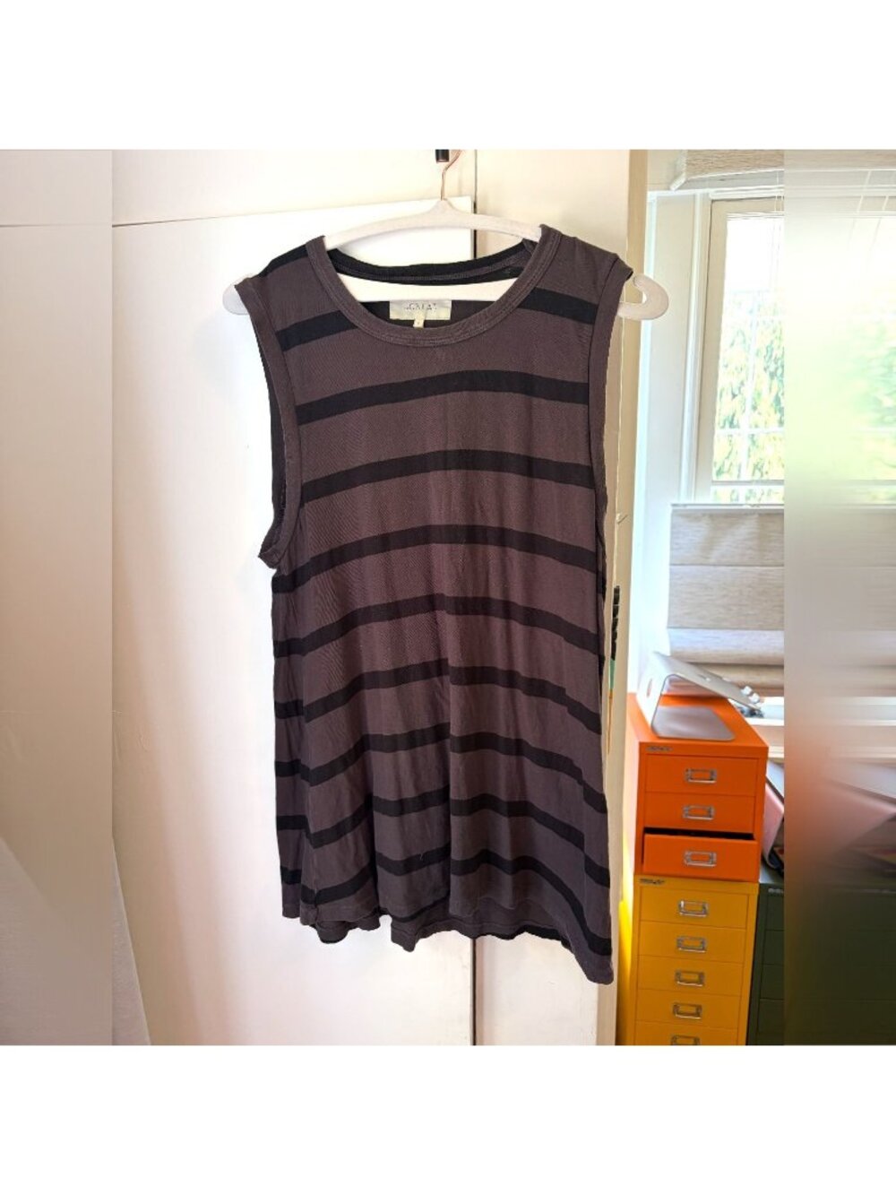 THE GREAT Women Striped Cotton Tank Top Size 2 Medium